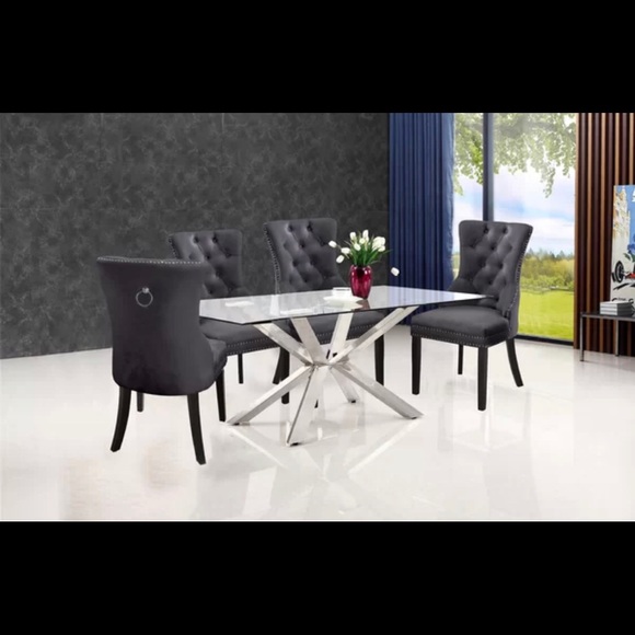 Dark Gray Dining Chairs - Picture 1 of 3